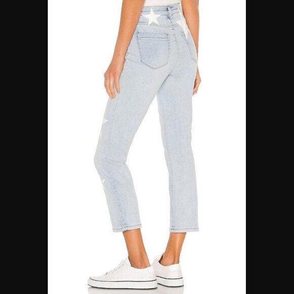 BLANK NYC Madison Crop High Rise Straight in In Too Deep Star Jeans Size 24 - Picture 2 of 6